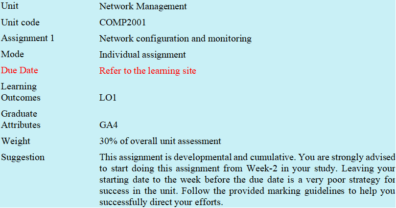 Network Assessment Details