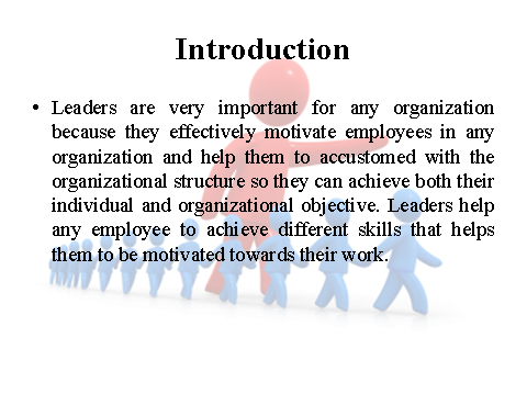 Introduction on working with and leading people