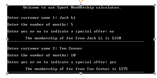 sport membership calculator