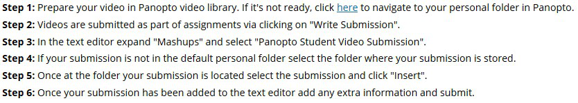 normal Panopto Video steps