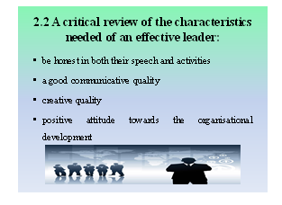  characteristics needed of an effective leader