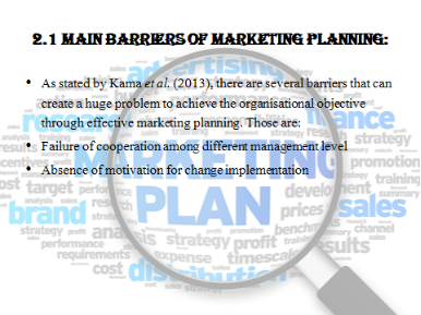Barriers of Marketing Planning