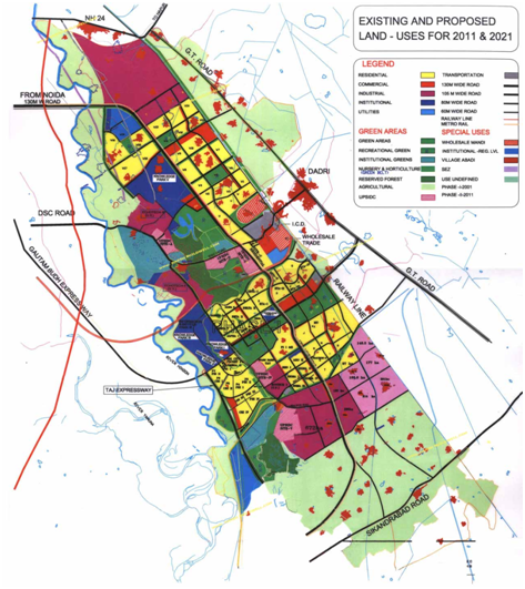 Agricultural and land map of Noida