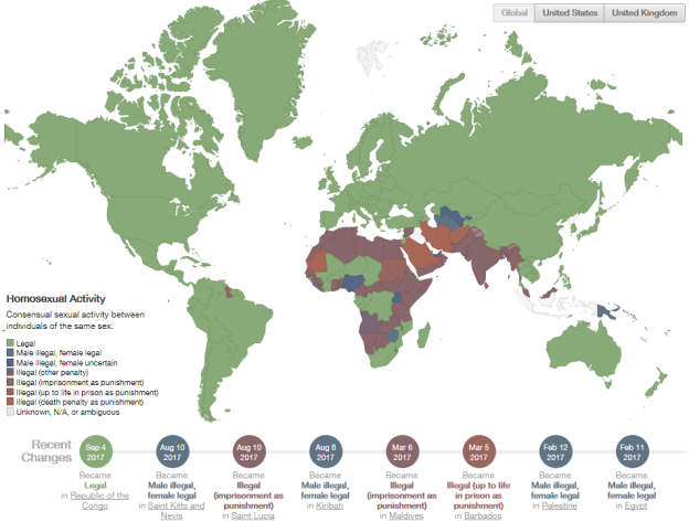 Offensive nature of homosexuality around the world