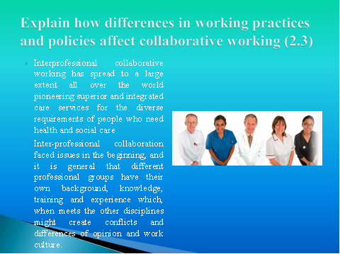 working practices and policies affect collaborative working