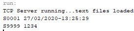 Output of TCP Sever